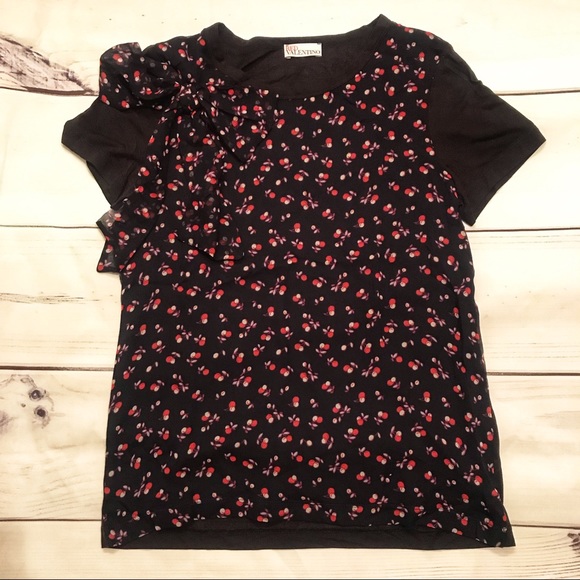 RED Valentino Silk Bow Collar Top - Picture 2 of 4